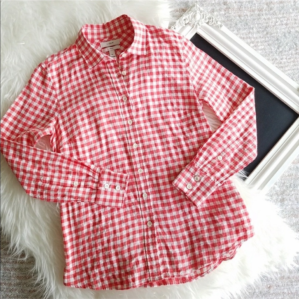 J. Crew | Red Plaid Button-down Shirt